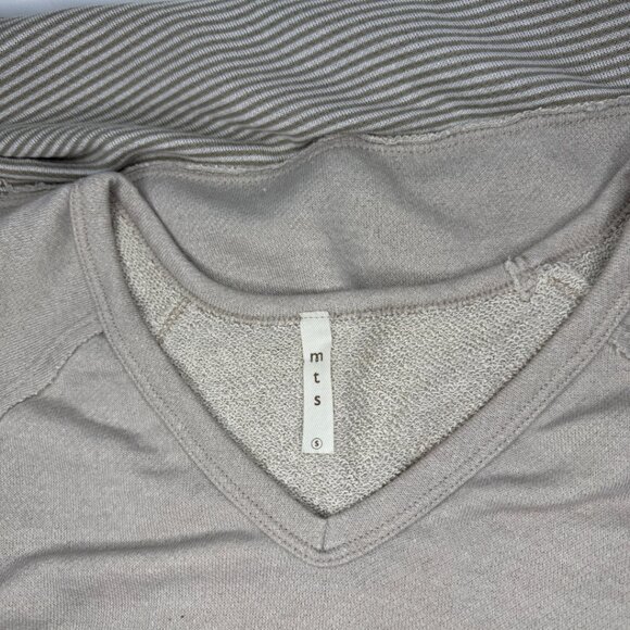 mts Oversized French Terry V-nectK Long Sleeve Layered Look Top Comfy: Sz 8 - Picture 7 of 8